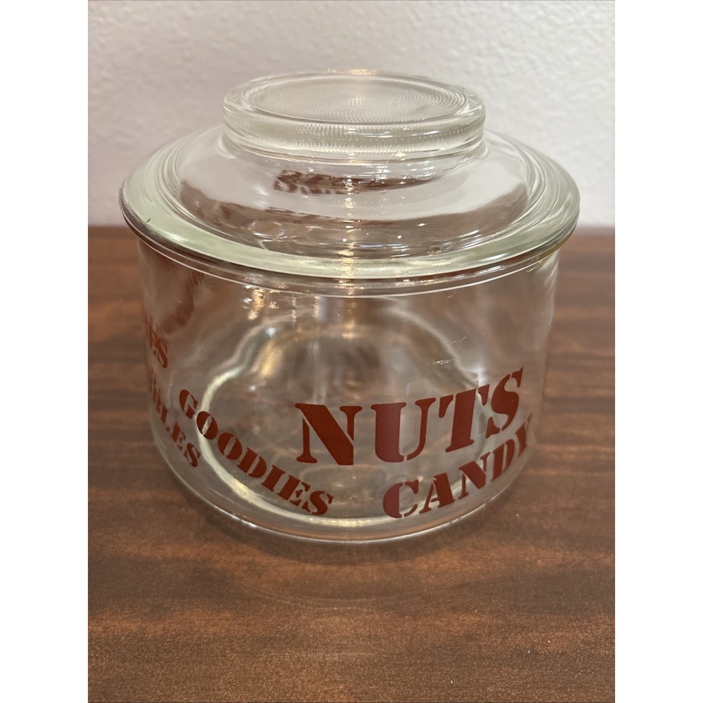 Vintage 70s Indiana Glass Nut, Candy, Glass Cookie Jar W/lid
